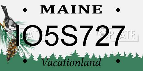 IO5S727 Maine License Plate