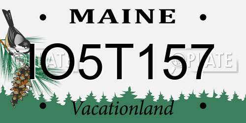 IO5T157 Maine License Plate