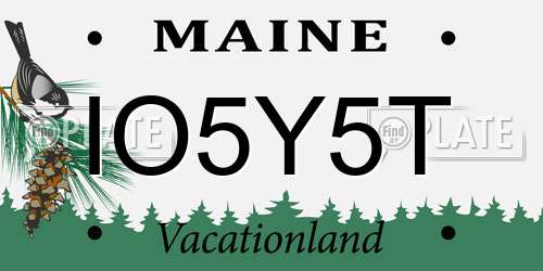 IO5Y5T Maine License Plate