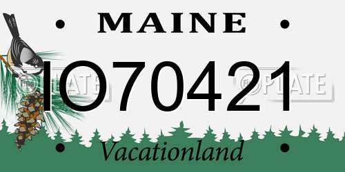 IO70421 Maine License Plate