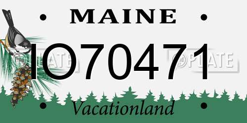 IO70471 Maine License Plate