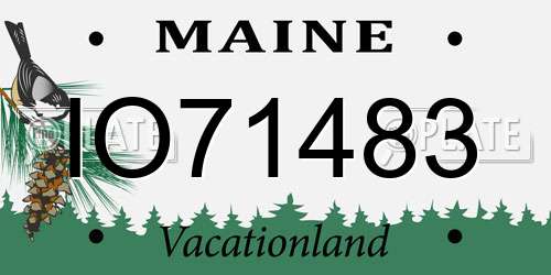 IO71483 Maine License Plate
