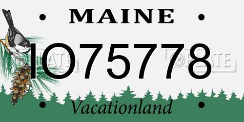 IO75778 Maine License Plate