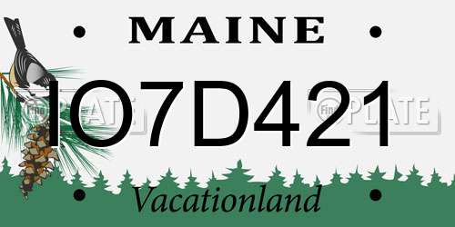 IO7D421 Maine License Plate