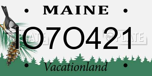 IO7O421 Maine License Plate