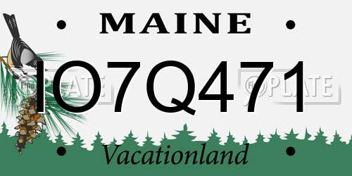 IO7Q471 Maine License Plate