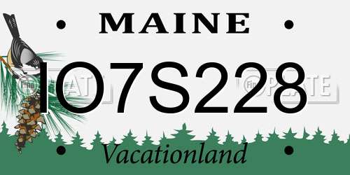 IO7S228 Maine License Plate