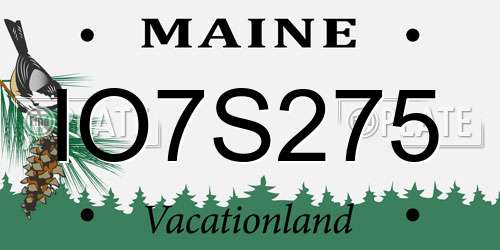 IO7S275 Maine License Plate