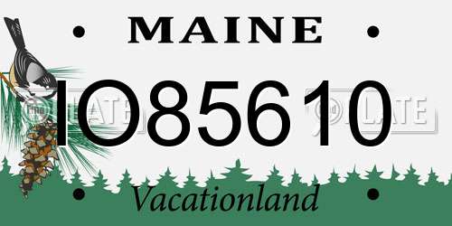 IO85610 Maine License Plate