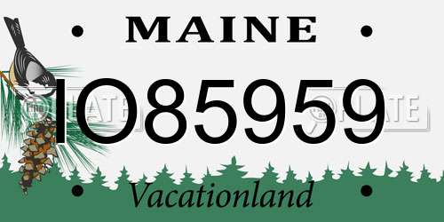 IO85959 Maine License Plate