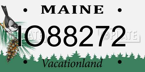 IO88272 Maine License Plate