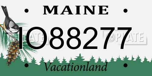 IO88277 Maine License Plate