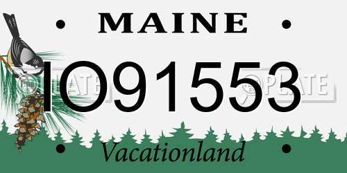IO91553 Maine License Plate