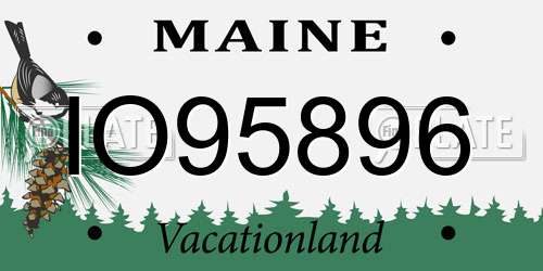 IO95896 Maine License Plate
