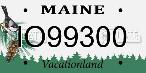 IO99300 Maine License Plate