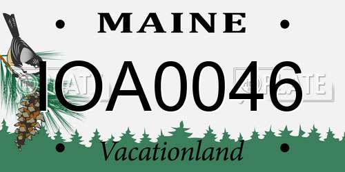 IOA0046 Maine License Plate