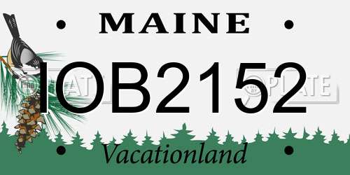 IOB2152 Maine License Plate