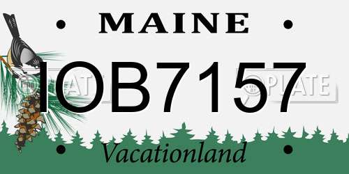 IOB7157 Maine License Plate