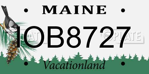 IOB8727 Maine License Plate