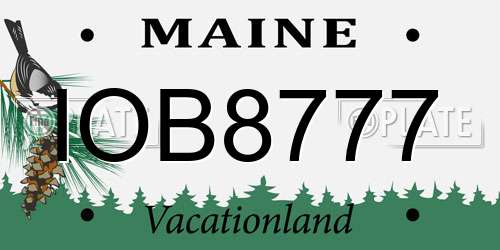 IOB8777 Maine License Plate