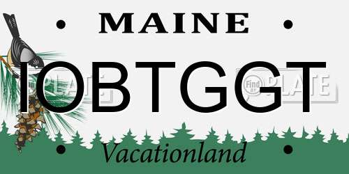 IOBTGGT Maine License Plate