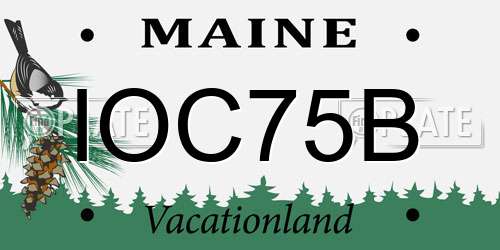 IOC75B Maine License Plate
