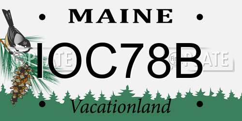 IOC78B Maine License Plate