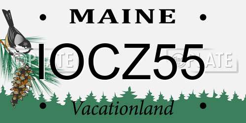 IOCZ55 Maine License Plate