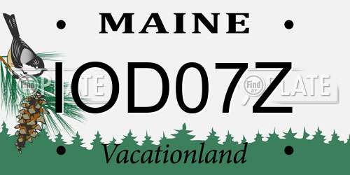 IOD07Z Maine License Plate