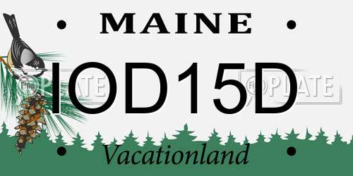 IOD15D Maine License Plate