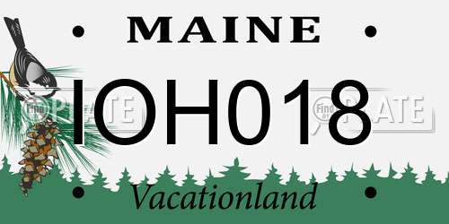 IOH018 Maine License Plate
