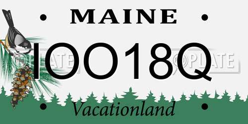 IOO18Q Maine License Plate