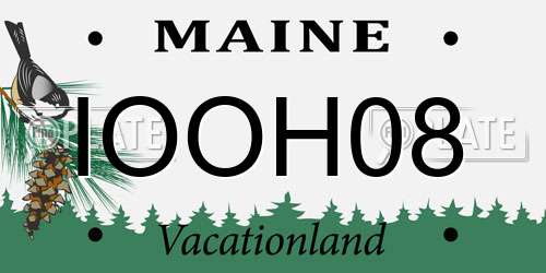 IOOH08 Maine License Plate