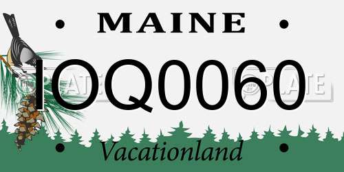 IOQ0060 Maine License Plate