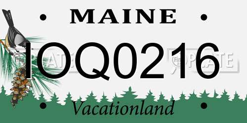IOQ0216 Maine License Plate
