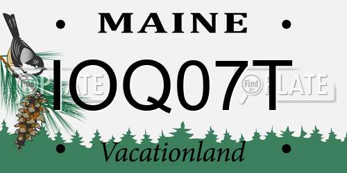 IOQ07T Maine License Plate