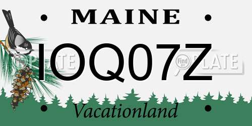 IOQ07Z Maine License Plate