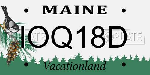 IOQ18D Maine License Plate