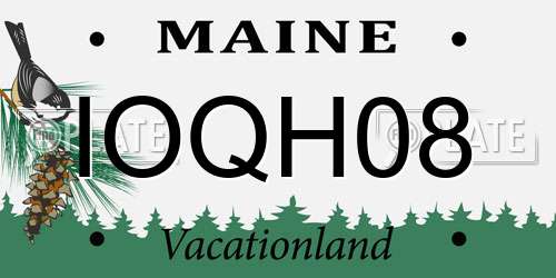 IOQH08 Maine License Plate
