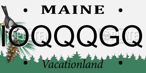 IOQQQGQ Maine License Plate