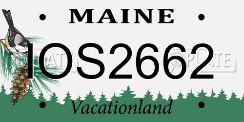 IOS2662 Maine License Plate