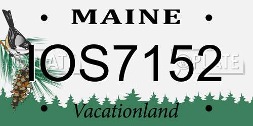 IOS7152 Maine License Plate
