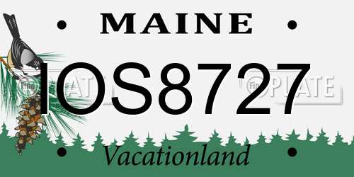 IOS8727 Maine License Plate