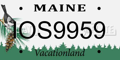 IOS9959 Maine License Plate