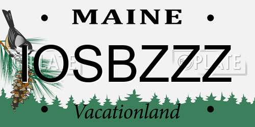 IOSBZZZ Maine License Plate