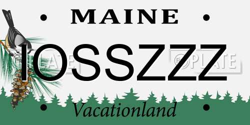 IOSSZZZ Maine License Plate