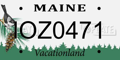 IOZ0471 Maine License Plate