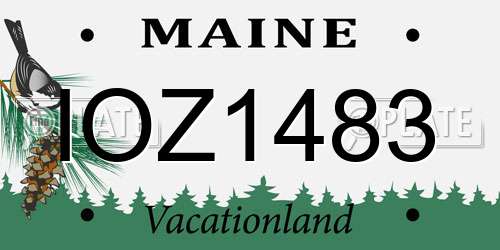 IOZ1483 Maine License Plate