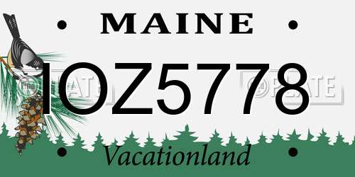 IOZ5778 Maine License Plate