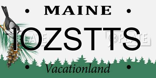IOZSTTS Maine License Plate